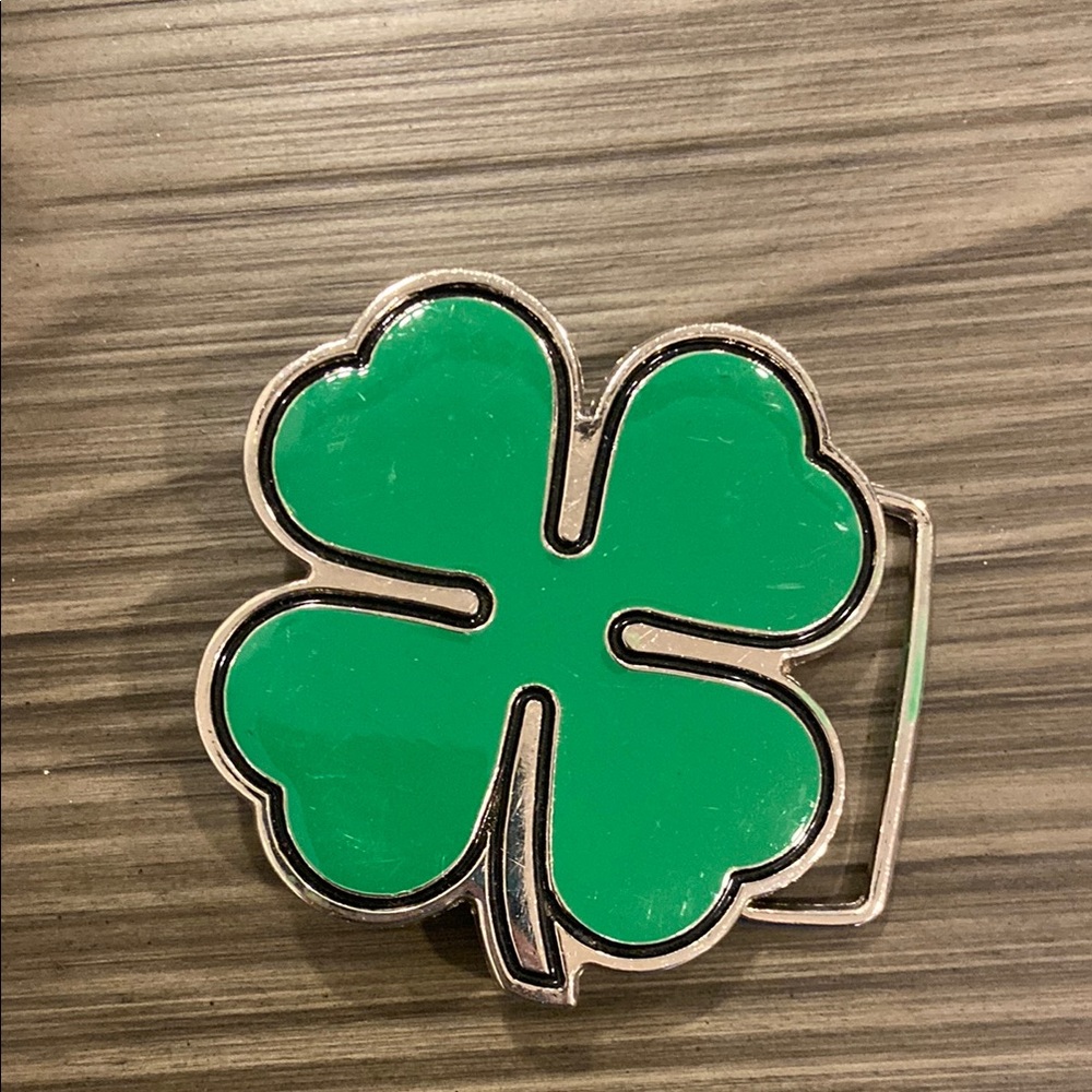 Green Clover Belt Buckle